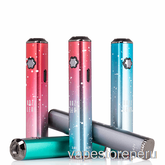 Vape Sin Nicotina Peru Dazzleaf Squarii Bottom Twist 510 Batería Oro / Salpicadura Verde
